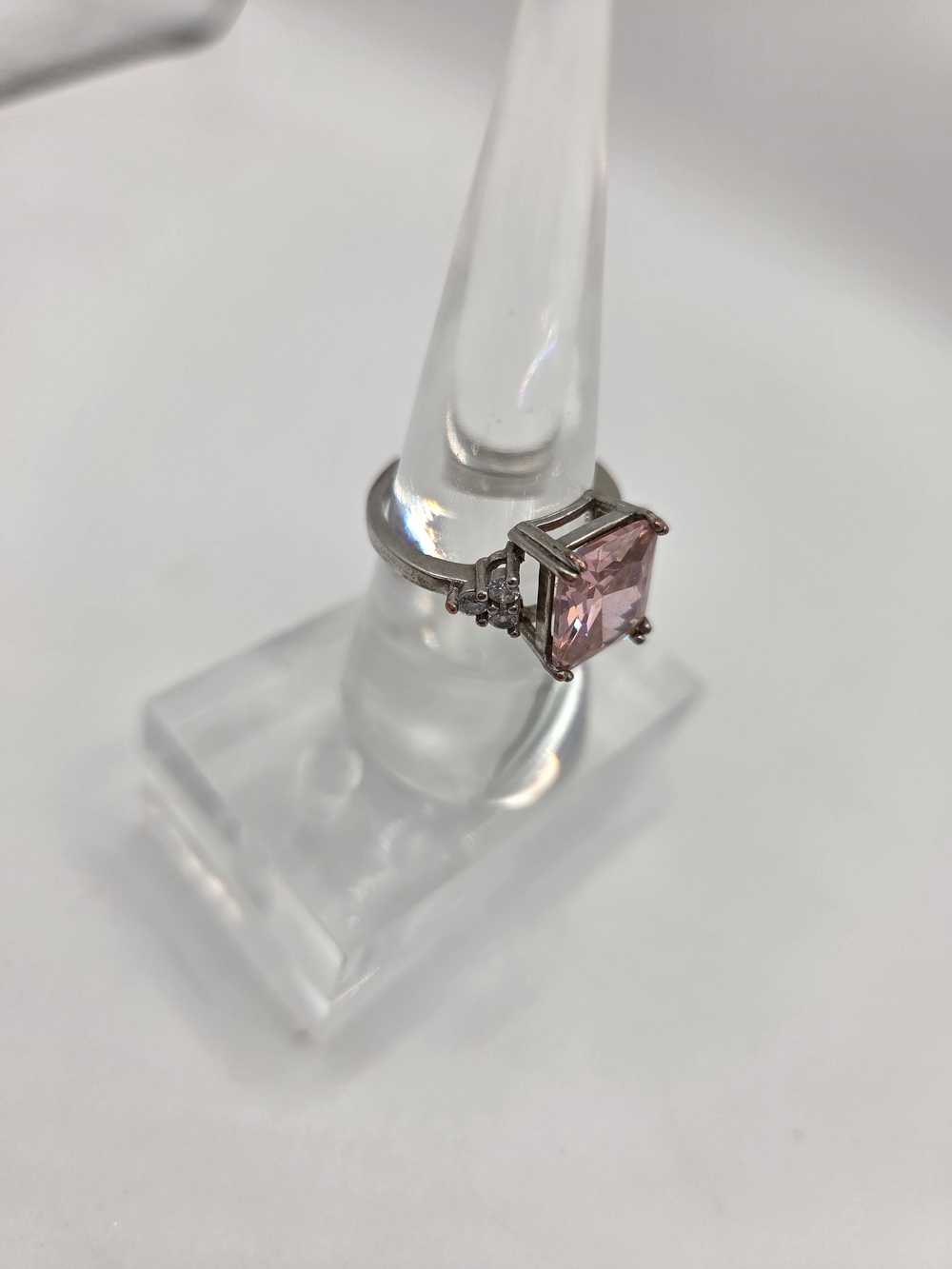 Anabela Chan Emerald Cut Pink Cubic Zirconia Cocktail Ring Size 6 - Picture 4 of 8